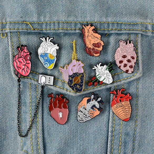 Allmatch Alloy Heartshaped Ocean Series Cartoon Cute Brooch Jewelry With Electroplating