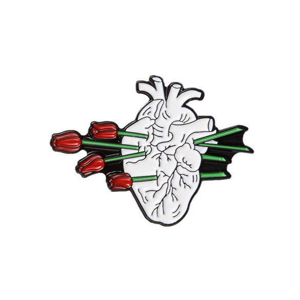 Allmatch Alloy Heartshaped Ocean Series Cartoon Cute Brooch Jewelry With Electroplating