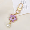 Allmatch Alloy Keychain Pendant With Oil Dropping Flower And Smiley Patterns Semimanual Design