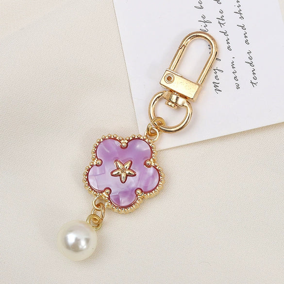 Allmatch Alloy Keychain Pendant With Oil Dropping Flower And Smiley Patterns Semimanual Design
