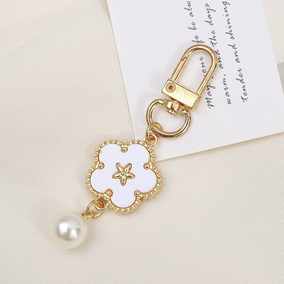 Allmatch Alloy Keychain Pendant With Oil Dropping Flower And Smiley Patterns Semimanual Design