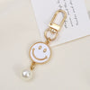 Allmatch Alloy Keychain Pendant With Oil Dropping Flower And Smiley Patterns Semimanual Design