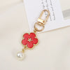 Allmatch Alloy Keychain Pendant With Oil Dropping Flower And Smiley Patterns Semimanual Design