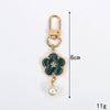 Allmatch Alloy Keychain Pendant With Oil Dropping Flower And Smiley Patterns Semimanual Design
