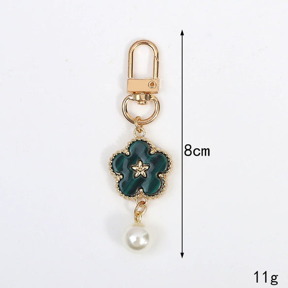 Allmatch Alloy Keychain Pendant With Oil Dropping Flower And Smiley Patterns Semimanual Design