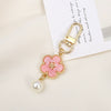 Allmatch Alloy Keychain Pendant With Oil Dropping Flower And Smiley Patterns Semimanual Design