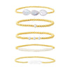 Allmatch Baroque Natural Freshwater Pearl Beaded Bracelet For Women Handwoven Copper Plastic Geometric Style