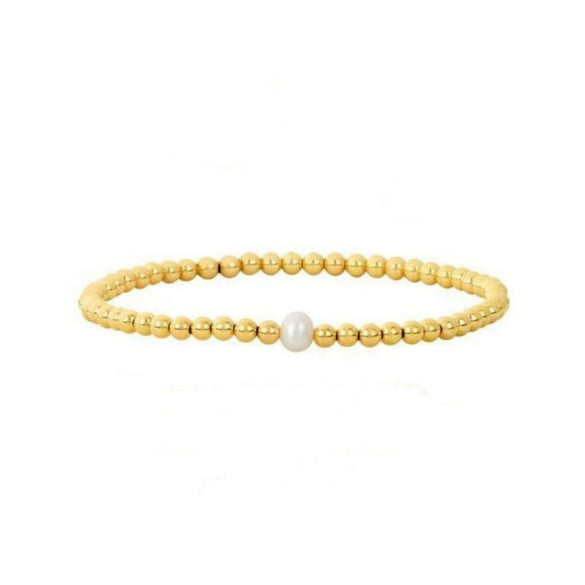 Allmatch Baroque Natural Freshwater Pearl Beaded Bracelet For Women Handwoven Copper Plastic Geometric Style