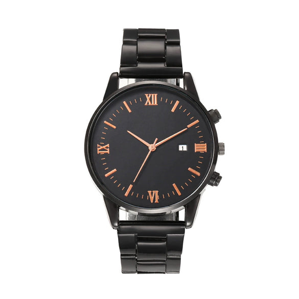 Allmatch Casual Quartz Wrist Watch Alloy Case Iron Strap And Buckle Round Dial
