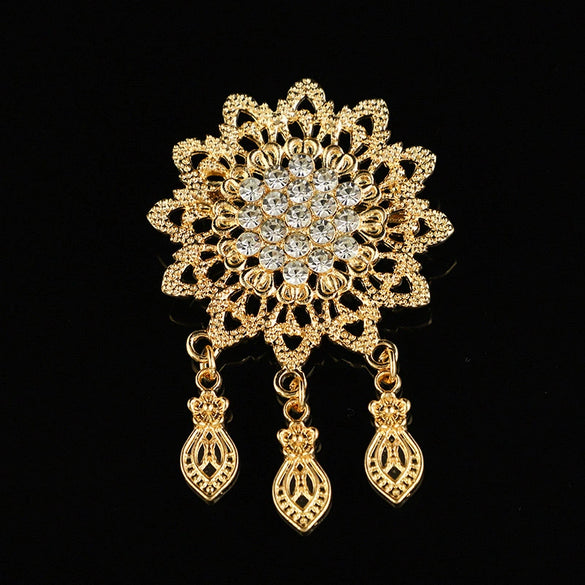 Allmatch Classic Alloy Geometric Pendant And Brooch Jewelry With Electroplating Decoration