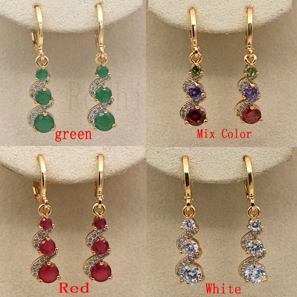 Allmatch Elegant Shiny Zircon Alloy Geometric Earrings