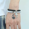 Allmatch Elephant Beaded Elastic Bracelet Black Gallstone Alloy Handmade Unisex Animal Zodiac Pattern