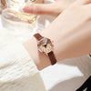 Allmatch Fashion Female Watch With Alloy Case And Pu Strap Round Dial Sweet Style