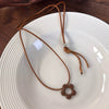 Allmatch Flower Wax Rope Alloy Necklace With Baking Paint And Geometric Style For Women