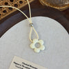 Allmatch Flower Wax Rope Alloy Necklace With Baking Paint And Geometric Style For Women