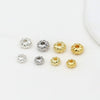 Allmatch Geometric Alloy Flat Beads With Pumpkin Lantern Pattern 18K Goldplated For Diy Handmade Beading