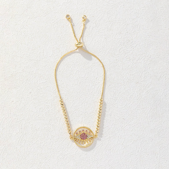 Allmatch Geometric Copper Electroplated Devil's Eye Bracelet For Women