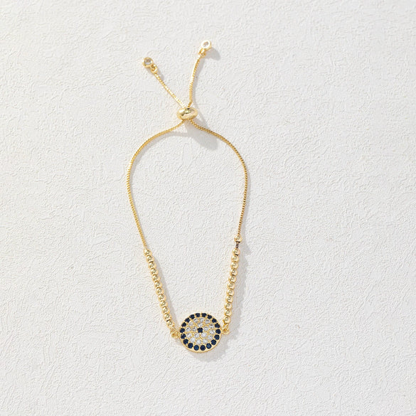 Allmatch Geometric Copper Electroplated Devil's Eye Bracelet For Women