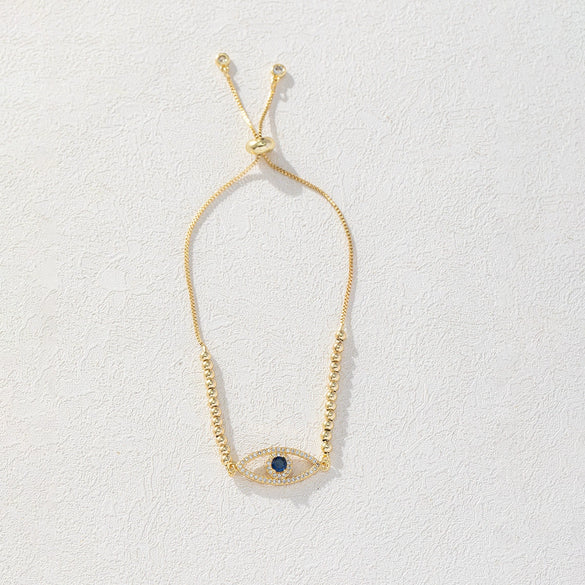 Allmatch Geometric Copper Electroplated Devil's Eye Bracelet For Women