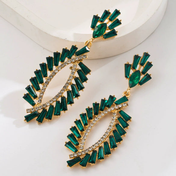 Allmatch Geometric Irregular Pendant Earrings Alloy Set With Diamonds Women's Vintage Light Luxury Niche Design