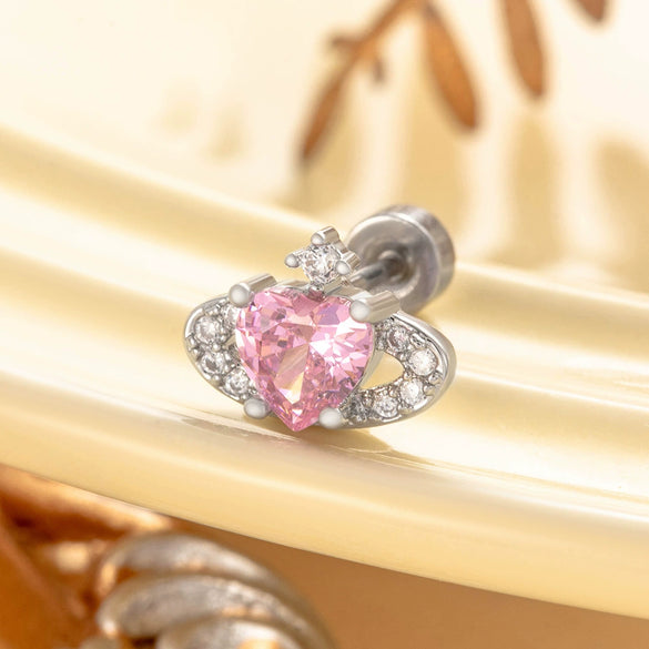 Allmatch Heartshaped Copper Electroplated Girls' Earrings