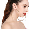 Allmatch Hollow Large Circle Geometric Alloy Earrings With Silver Inlay