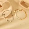 Allmatch Imitation Pearl Women's Geometry Style Electroplated Stainless Steel Bracelet