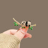Allmatch Ladies Highend Alloy Animal Panda Brooch With Electroplating Treatment