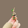 Allmatch Ladies Highend Alloy Animal Panda Brooch With Electroplating Treatment