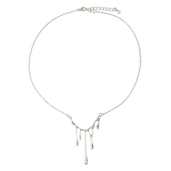 Allmatch Lava Alloy Necklace With Geometric Pattern And Electroplating Treatment Water Wave Chain Style Unisex