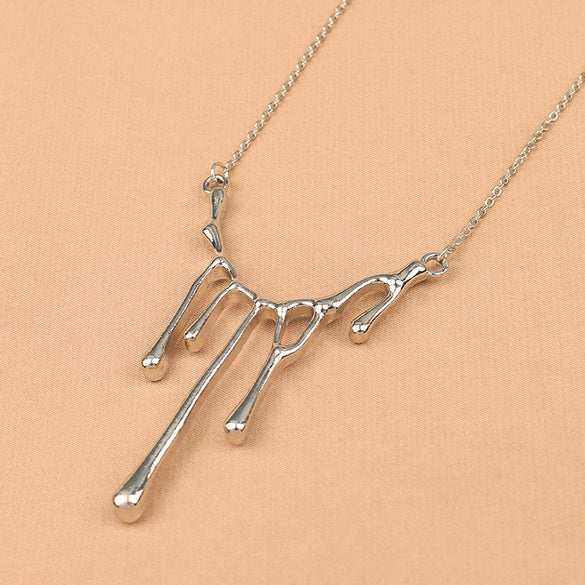 Allmatch Lava Alloy Necklace With Geometric Pattern And Electroplating Treatment Water Wave Chain Style Unisex