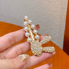 Allmatch Light Luxury Alloy Pearl Rhinestone Duckbill Hair Clip For Girls Set With Diamonds