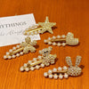 Allmatch Light Luxury Alloy Pearl Rhinestone Duckbill Hair Clip For Girls Set With Diamonds