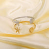 Allmatch Marine Elements Starfish Scallop Opening Adjustable Fashion Stainless Steel Bracelet With 18K Furnace Vacuum Plating