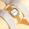 Allmatch Purple Aurora Dial Square Bracelet Watch For Students Alloy Material Fashion Style