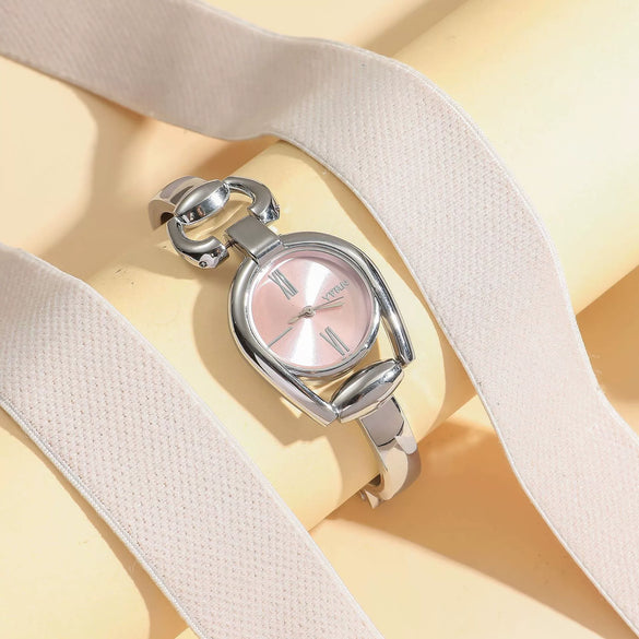 Allmatch Purple Aurora Dial Square Bracelet Watch For Students Alloy Material Fashion Style