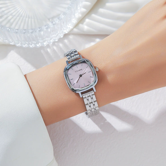 Allmatch Purple Aurora Dial Square Bracelet Watch For Students Alloy Material Fashion Style
