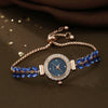 Allmatch Round Diamond Edge Leafshaped Alloy Quartz Jewelry Set For Women