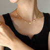 Allmatch Star Moon Natural Freshwater Pearl Tassel Collarbone Necklace For Women 316L Stainless Steel With Electroplating Niche Light Luxury Design