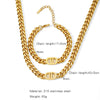 Allmatch Textured Stainless Steel Electroplated Bracelet Necklace Suit