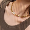 Allmatch Textured Stainless Steel Electroplated Bracelet Necklace Suit