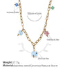 Allmatch 316L Stainless Steel Gold Ceramic Natural Stone Elephant Design Electroplated Necklace For Women