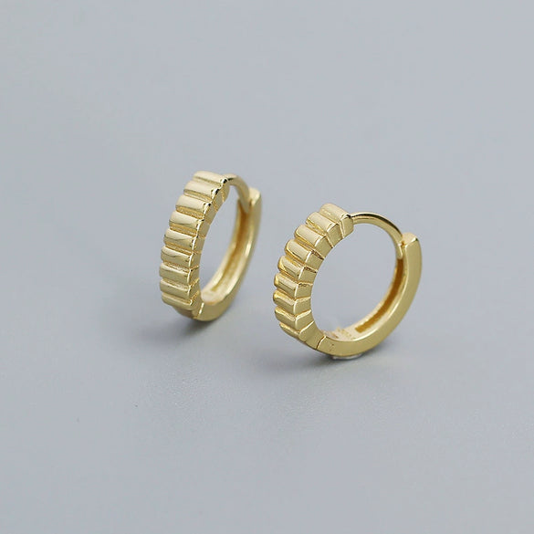 Allmatch Women's Geometric S925 Silver Ear Ring With Electroplating Design