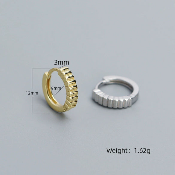 Allmatch Women's Geometric S925 Silver Ear Ring With Electroplating Design