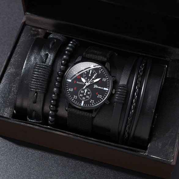 Allmatching Fashion Watch Alloy Case Pu Strap Round Dial