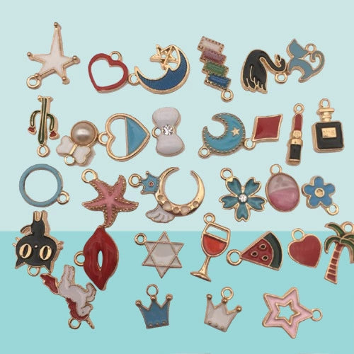 Alloy Accessories With Oil Drop And Totem Cartoon Style Pendant For Earrings Necklace Bracelet Key Chain