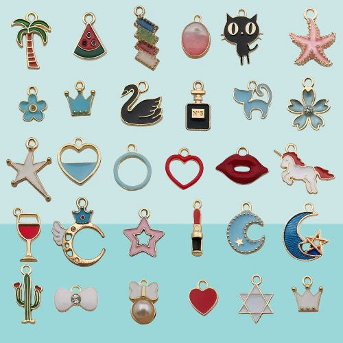 Alloy Accessories With Oil Drop And Totem Cartoon Style Pendant For Earrings Necklace Bracelet Key Chain