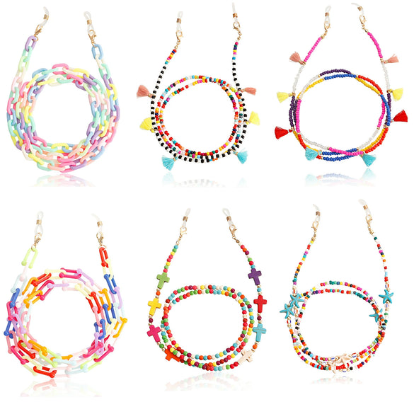 Alloy Acrylic Pearl Beaded Glasses Chain And Mask Chain Fashion Eyewear Holder Necklace