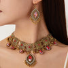 Alloy Acrylic Rhinestones Vintage Hollow Drop Spike Style Female Necklace And Earrings