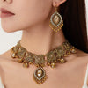 Alloy Acrylic Rhinestones Vintage Hollow Drop Spike Style Female Necklace And Earrings